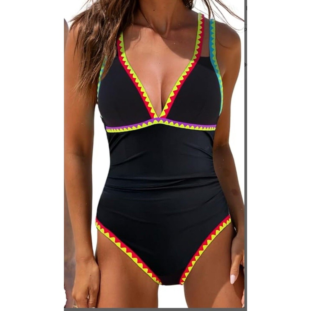popvil One Piece Swimsuit 2025 Tummy Control Bathing Suit Shapewear Swimsuit S